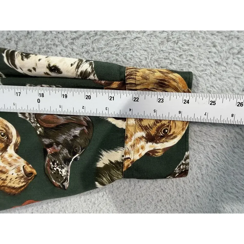 Vintage BANANA REPUBLIC SAFARI & TRAVEL DOG Men's Sz XL Long Sleeve Shirt